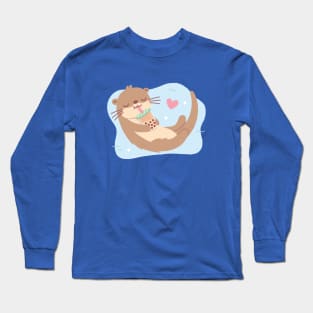 Cute Otter Loves Bubble Tea Long Sleeve T-Shirt